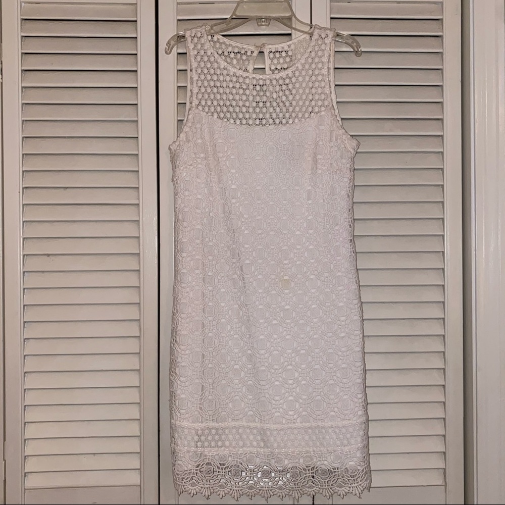 White House Black Market White Midi Dress